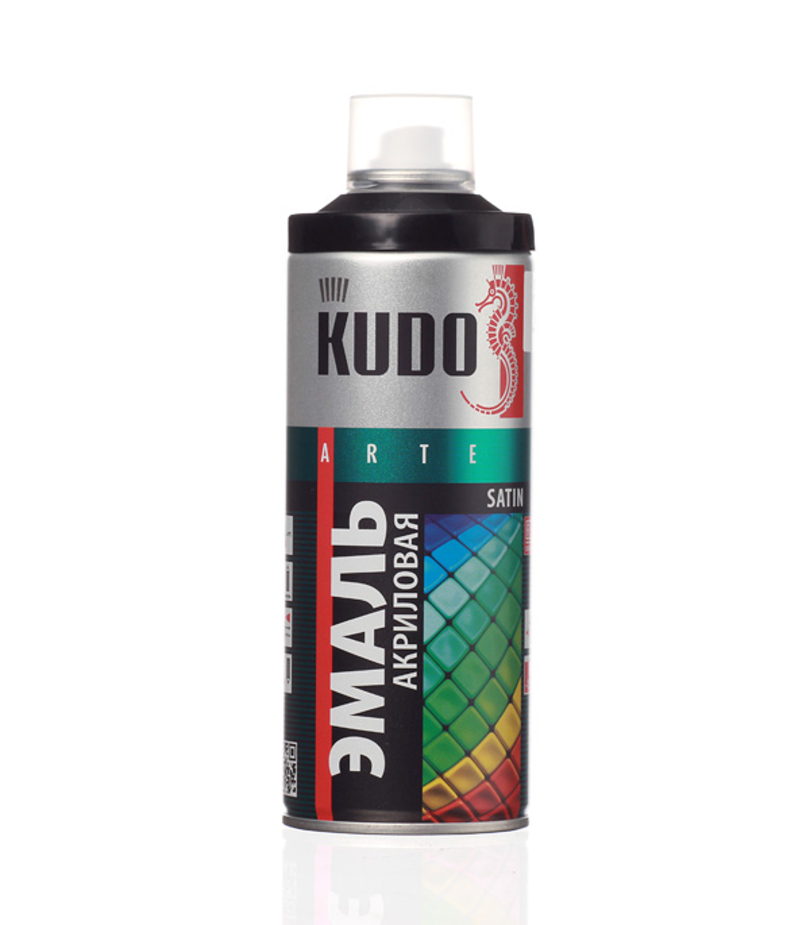 აეროზოლი ემალი Kudo RAL9005 პრიალა შავი 520 მლ — სპრეი საღებავი
